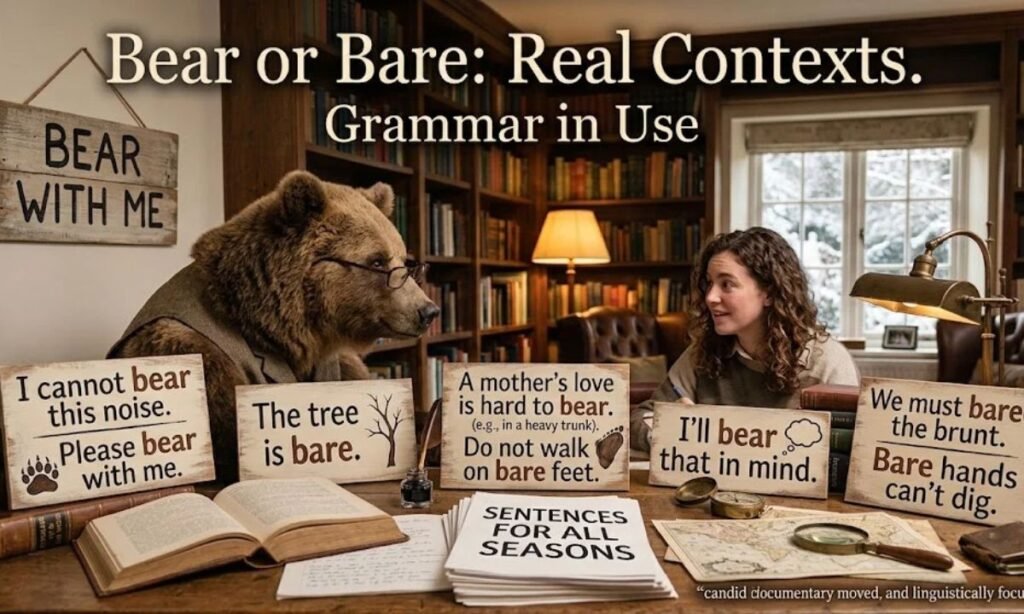 Bear or Bare in Real Sentences