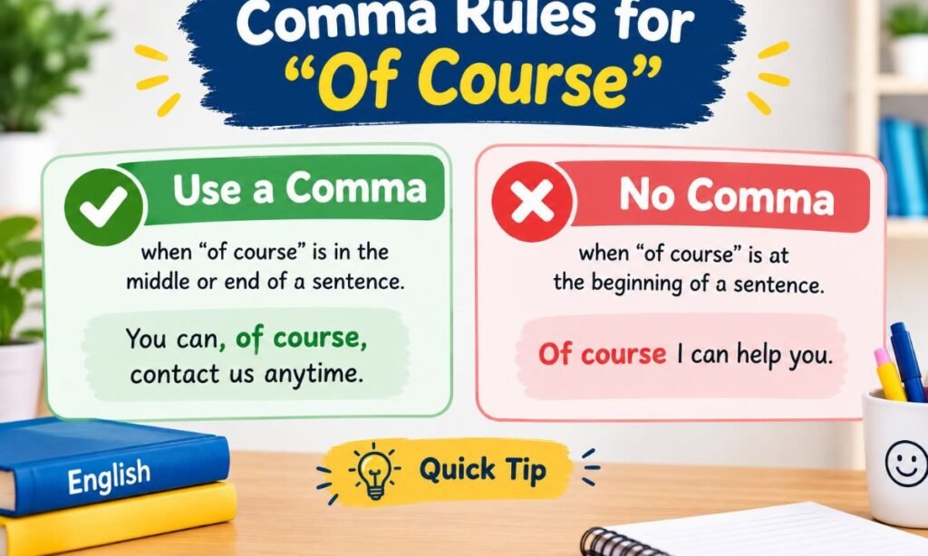 Comma Rules for _Of Course_