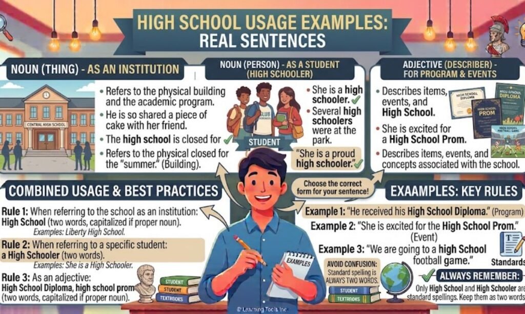 High School Examples in Real Sentences