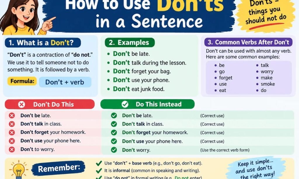 How to Use Don’ts in a Sentence