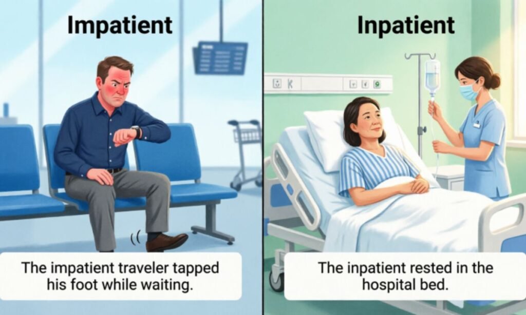 Impatient and Inpatient in Real Sentences