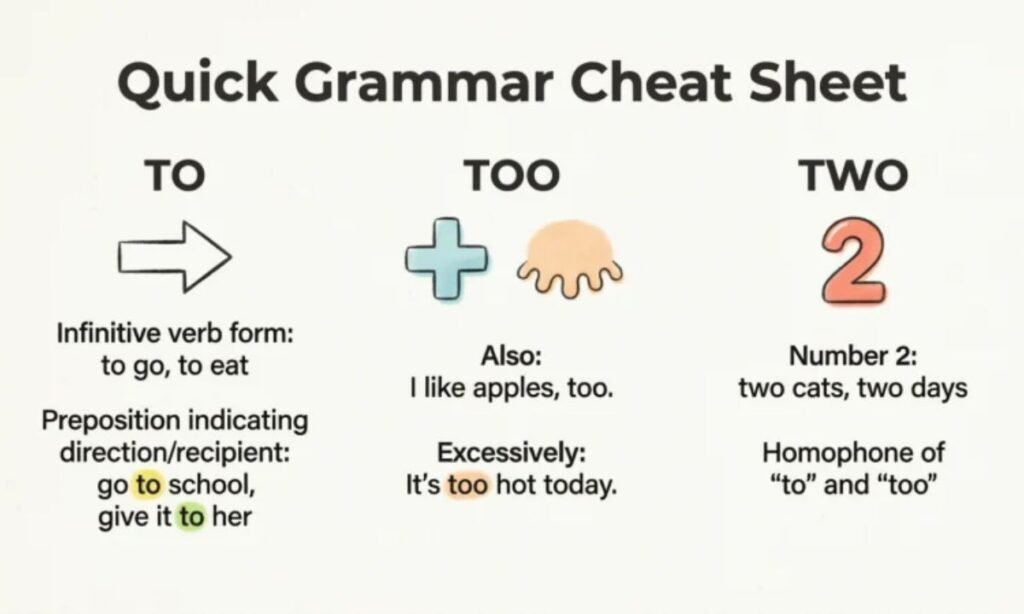Quick Grammar Cheat Sheet