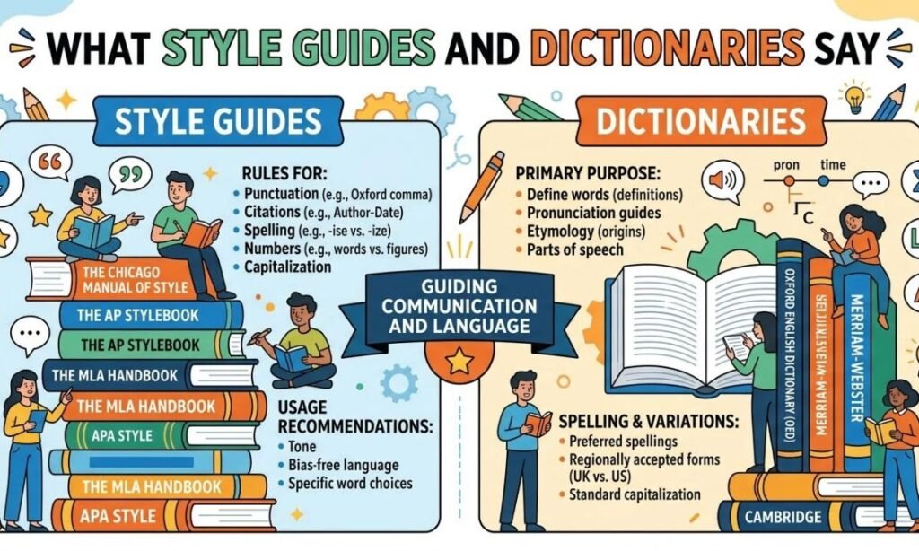 What Style Guides and Dictionaries Say
